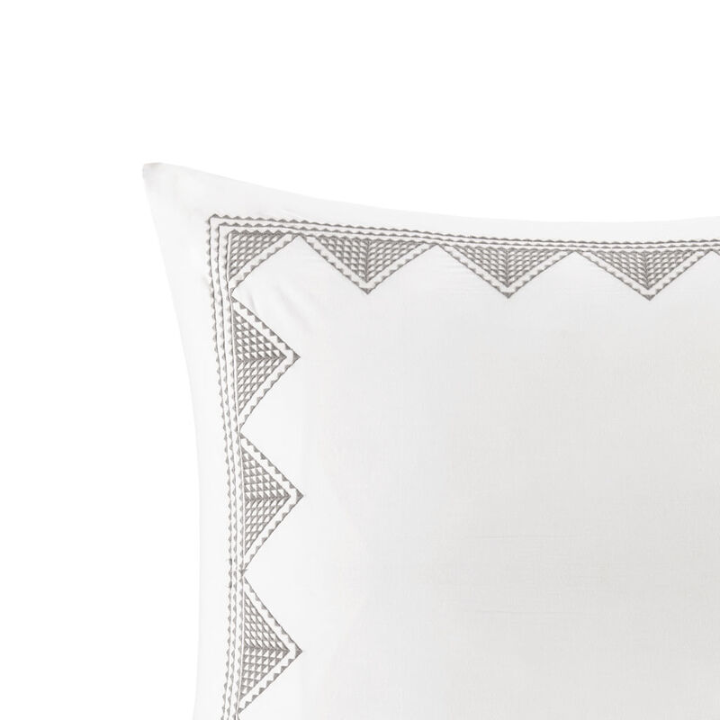 Gracie Mills Leo Geometric Embroidered Cotton Euro Sham