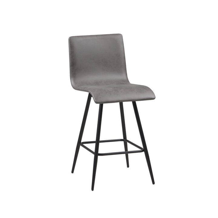 Gracie Mills Lynnette Contemporary Faux Upholstered Counter Stool