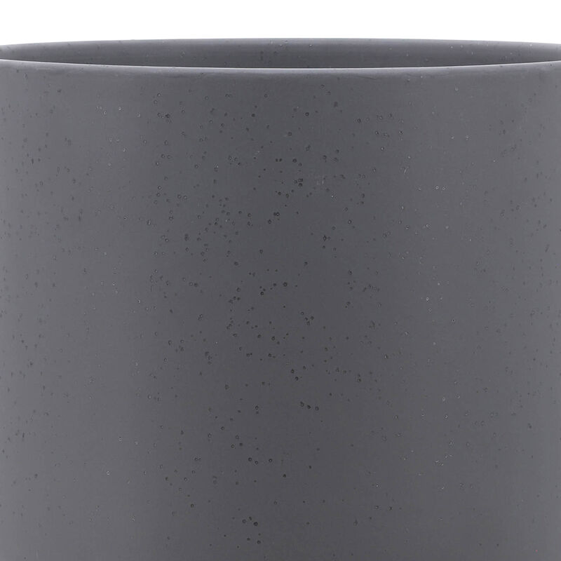 Planter with Wood Stand, Matte Gray