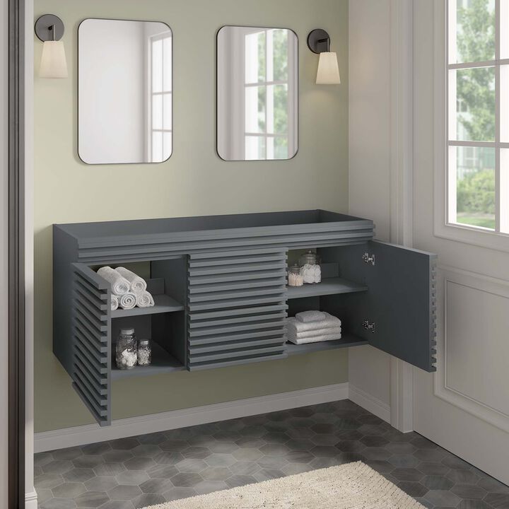 Render 48" Wall-Mount Bathroom Vanity Cabinet
