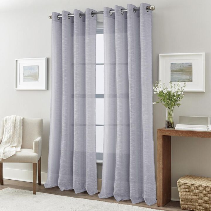 RT Designers Collection Dexter Linen Texture Grommet Light Filtering Window Curtain Panel 54" x 90" Silver