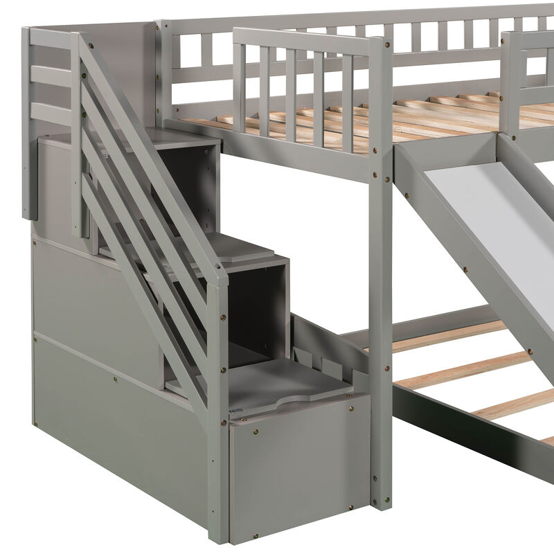 Merax Bunk Bed with Two Drawers and Slide
