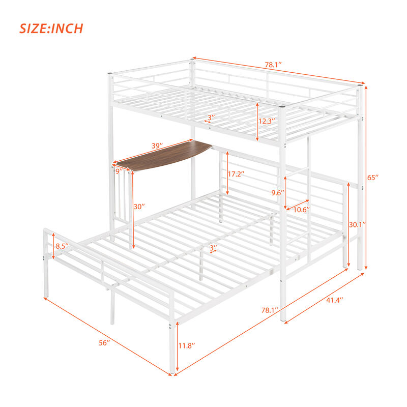 Merax Metal Bunk Bed with Desk