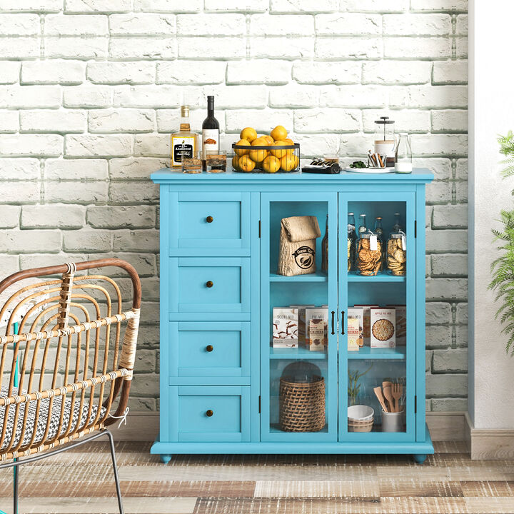 Buffet Sideboard Table Kitchen Storage Cabinet with Drawers and Doors