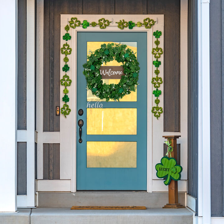 Shamrock Welcome Sign St. Patrick's Day Twig Wreath  20-Inch