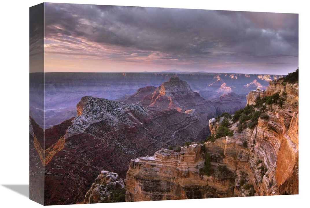 Stormy skies over Vishnu Temple, Grand Canyon National Park, Arizona-Canvas Art-16x12
