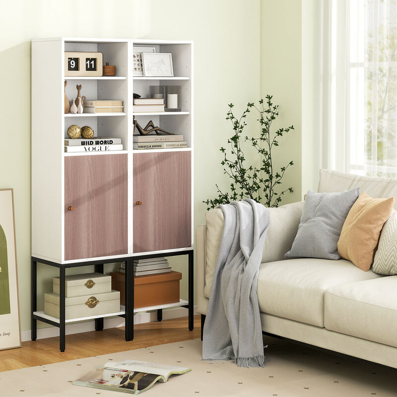 Bathroom Tall Cabinet with 1 Door and 4 Shelves Narrow Storage Unit