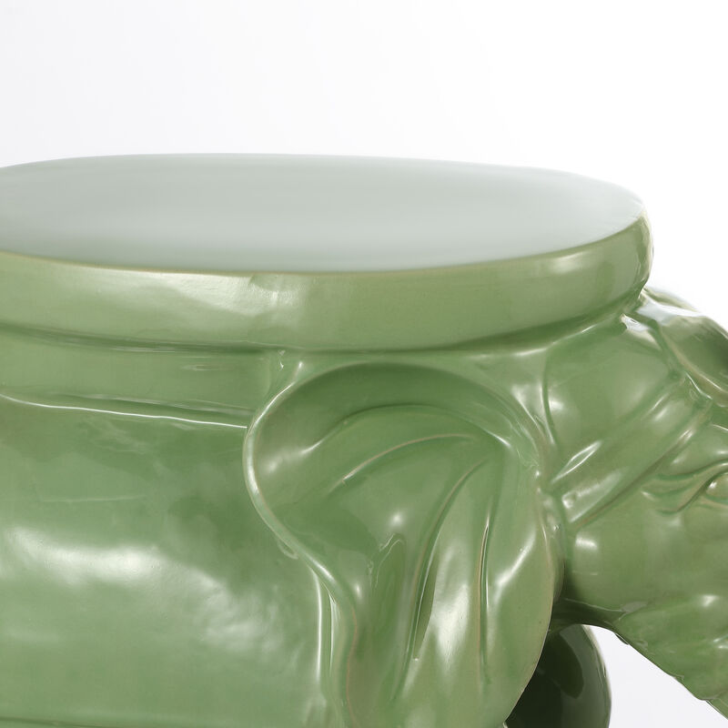 White Elephant Ceramic Garden Stool