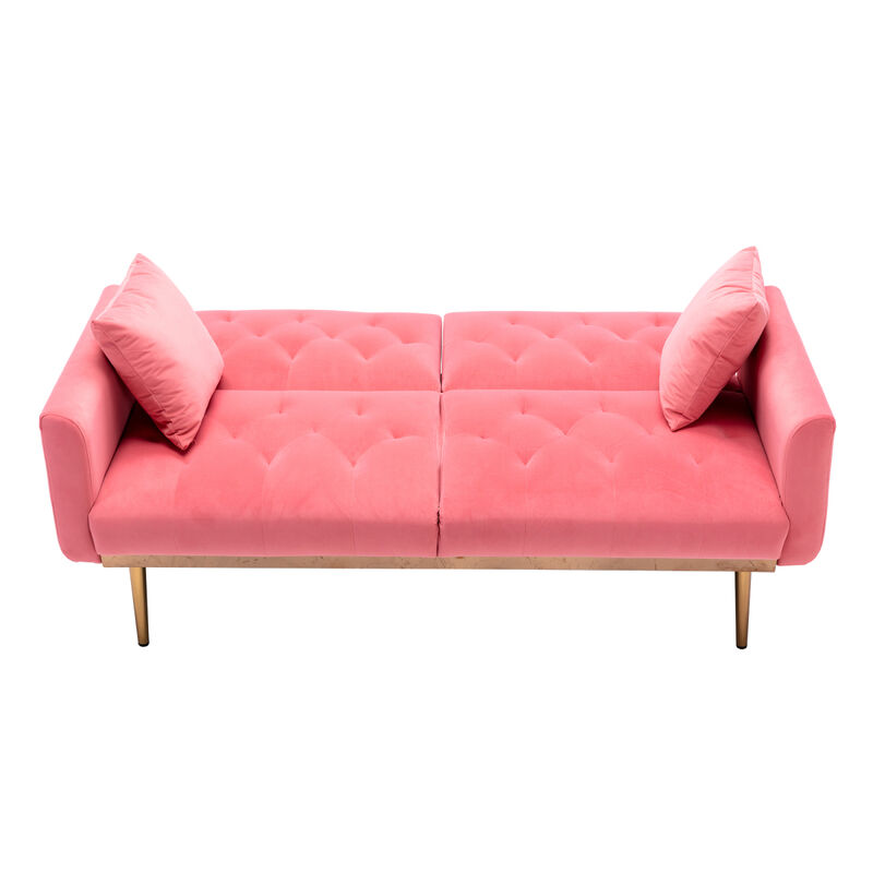 Velvet Sofa, Accent Sofa. Loveseat Sofa With Metal Feet