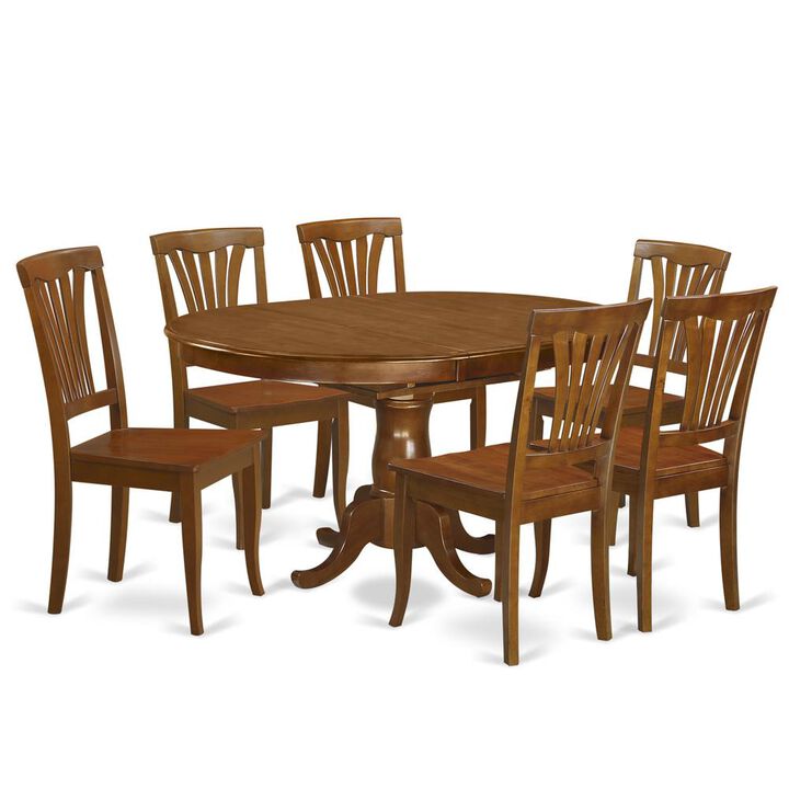 East West Furniture 7  Pc  Dining  room  set  for  6-  Kitchen  dinette  Table  and  6  Kitchen  Chairs