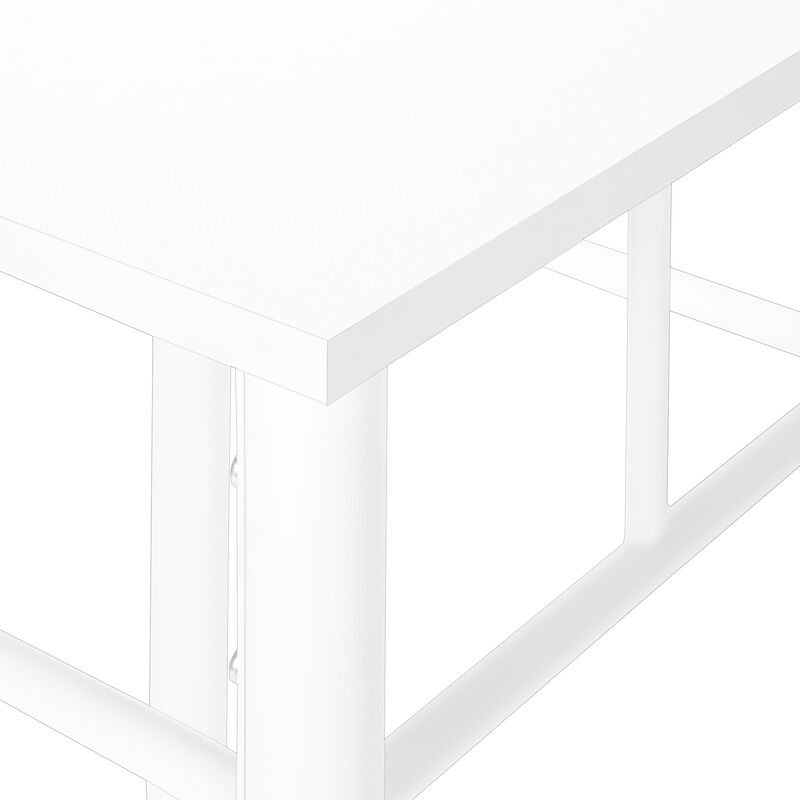Monarch Specialties I 3279 Accent Table, Side, End, Plant Stand, Square, Living Room, Bedroom, Metal, Laminate, White, Contemporary, Modern