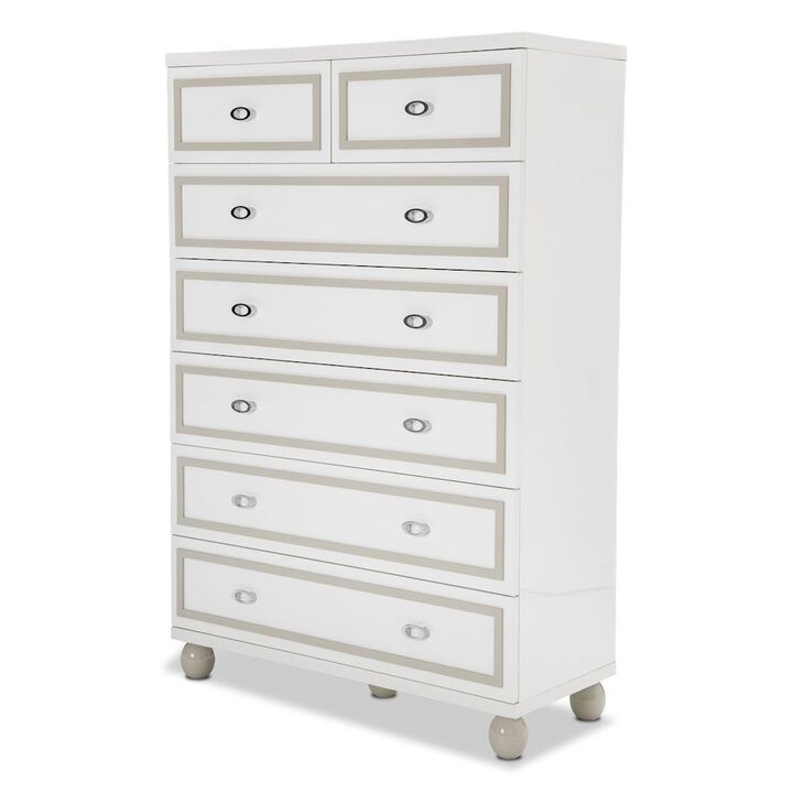 Michael Amini Sky Tower 7-Drawer Chest - Cloud White