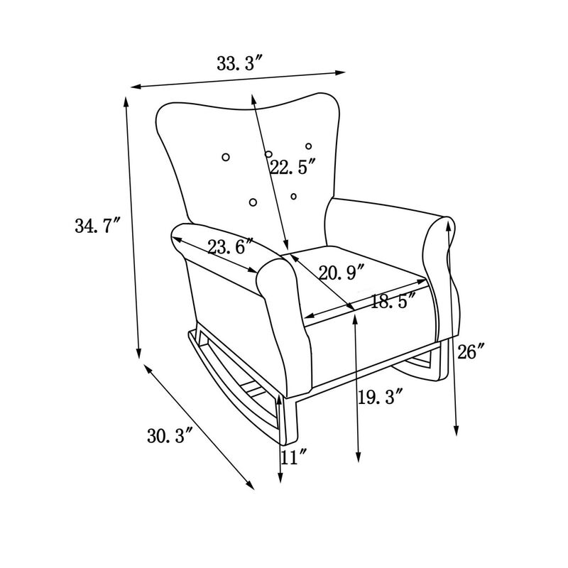 High Back Rocking Chair for Baby Room
