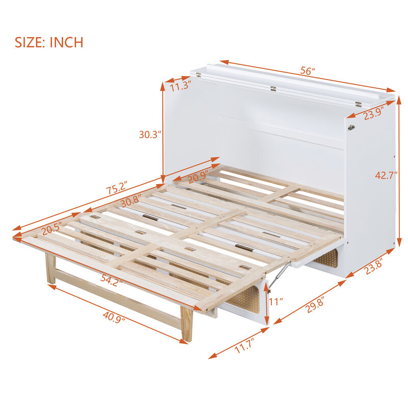 Merax Murphy Bed Cabinet with a Storage Drawer