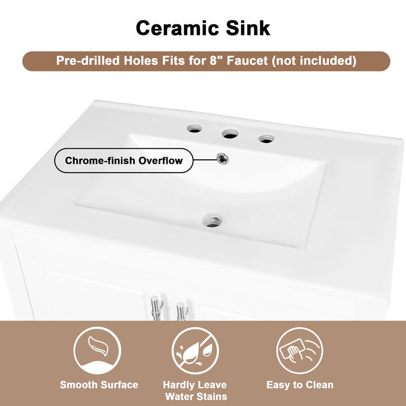 Merax Freestanding 30" Bathroom Furniture Vanity with Sink