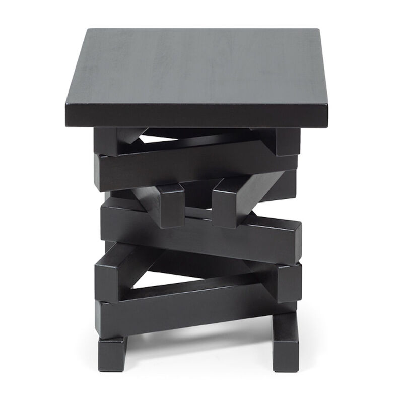 Scandinavian Style Design Premium Black Modern Hardwood End Table, Coffee Table