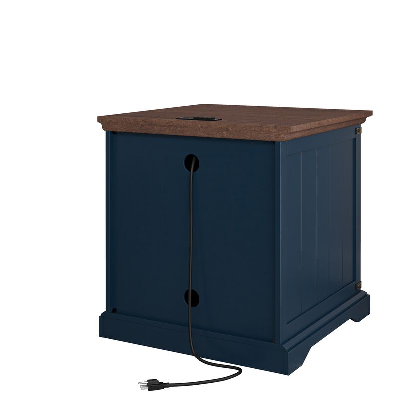FESTIVO Farmhouse End Table with Charging Station