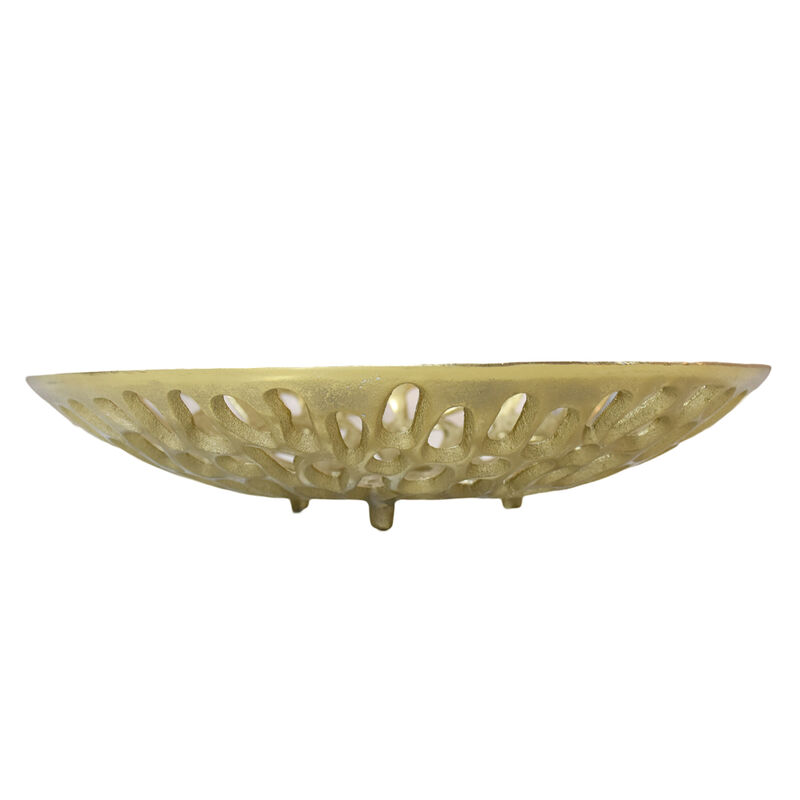 Handmade Decorative Gold Color Coated 5.51 x 5.51 x 1.37 Inches Aluminium Tray 063AB BBH Home's