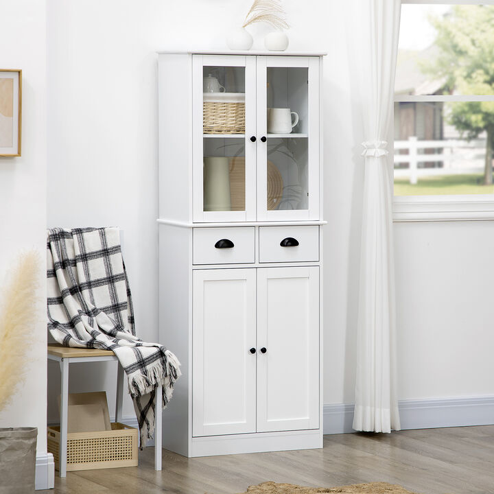 Kitchen Pantry, 4-tier Storage Cabinet with Soft Close Doors, Adjustable Shelves