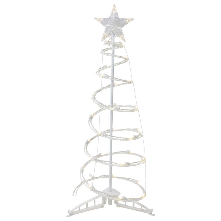 3ft LED Lighted Spiral Cone Tree Outdoor Christmas Decoration  Warm White Lights