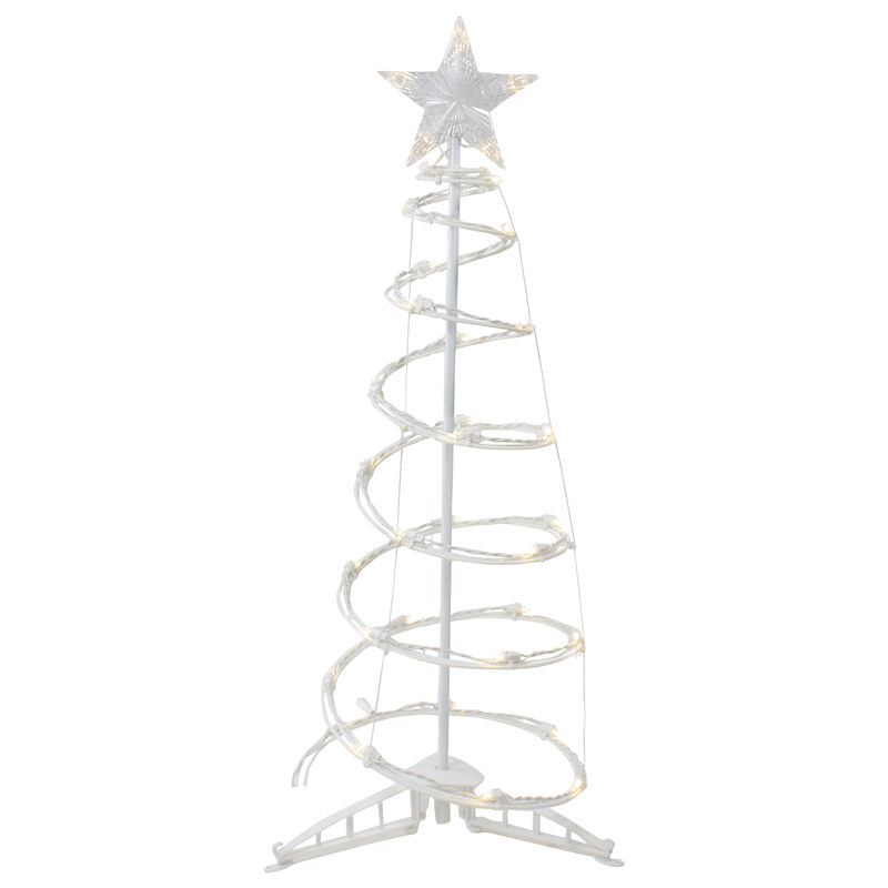 3ft LED Lighted Spiral Cone Tree Outdoor Christmas Decoration  Warm White Lights