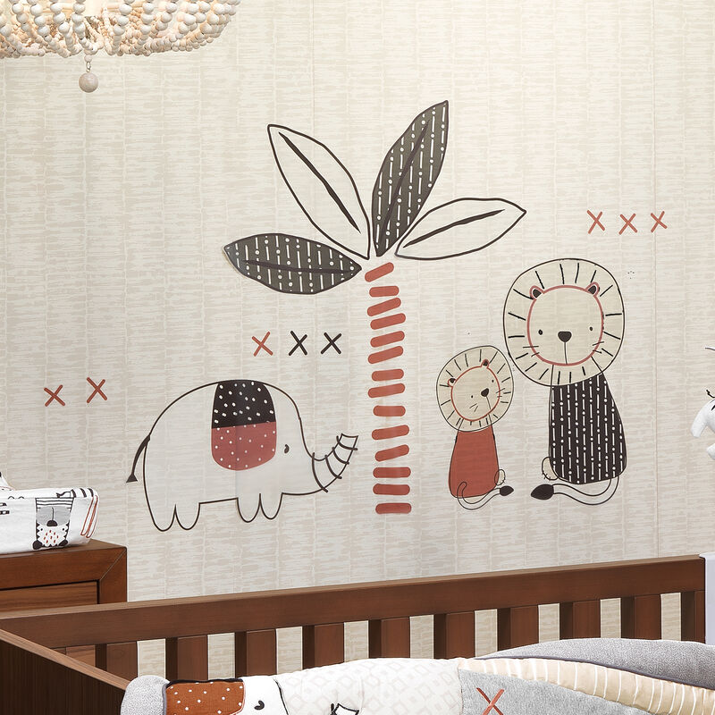 Lambs & Ivy Patchwork Jungle Animals 4-Piece Nursery Baby Crib Bedding Set