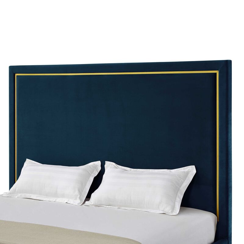 Inspired Home Emil Velvet Platform Bed