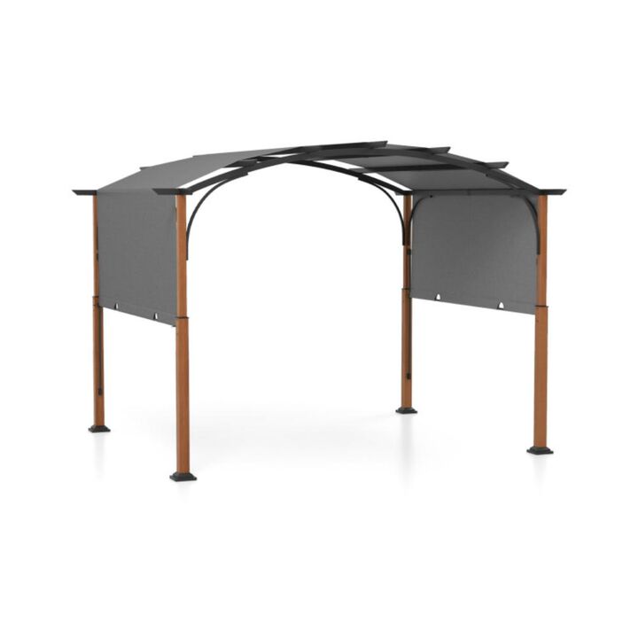 Hivvago 10 x 12 FT Outdoor Retractable Pergola with Retractable Canopy for Patio