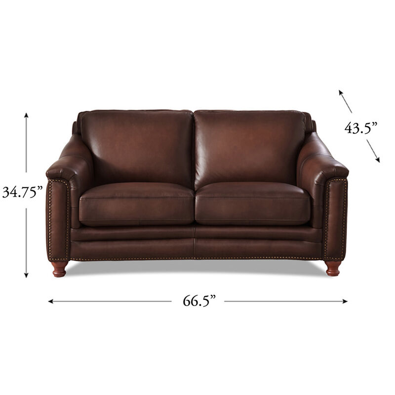 Belfast Top Grain Leather Loveseat
