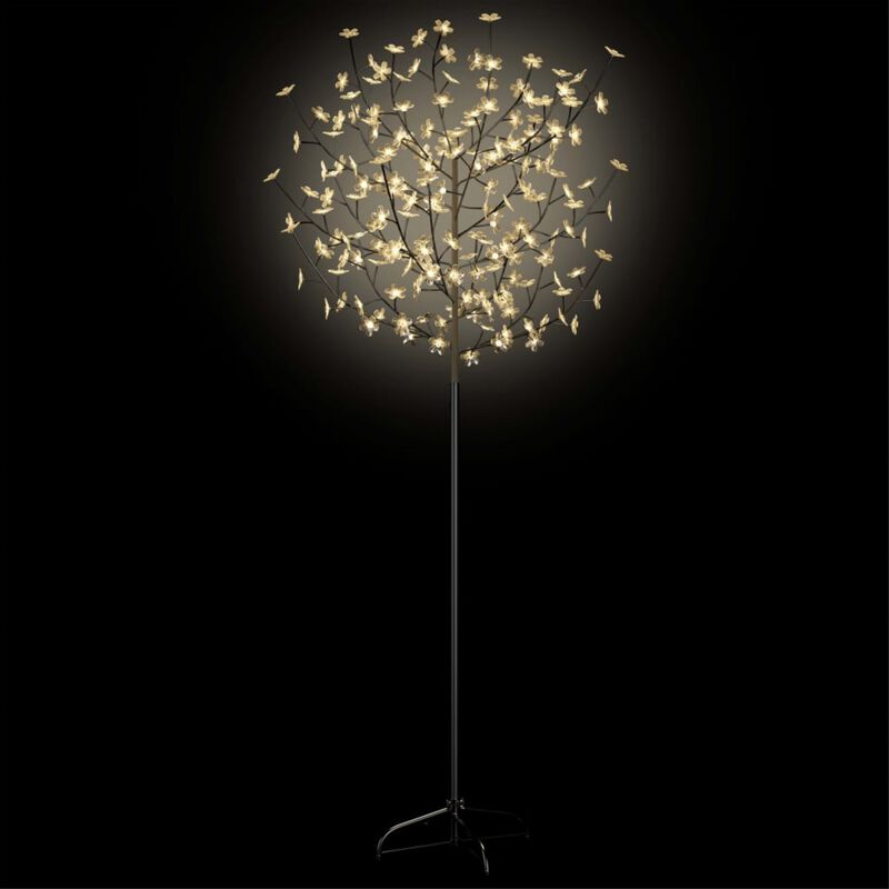 vidaXL Christmas Tree 200 LEDs Warm White Light Cherry Blossom 70.9"
