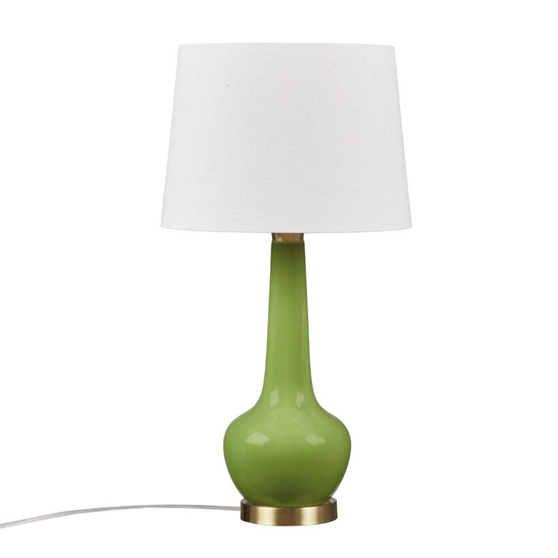 Gracie Mills Lopez Genie Glow Ceramic Gold Metal LED Table Lamp