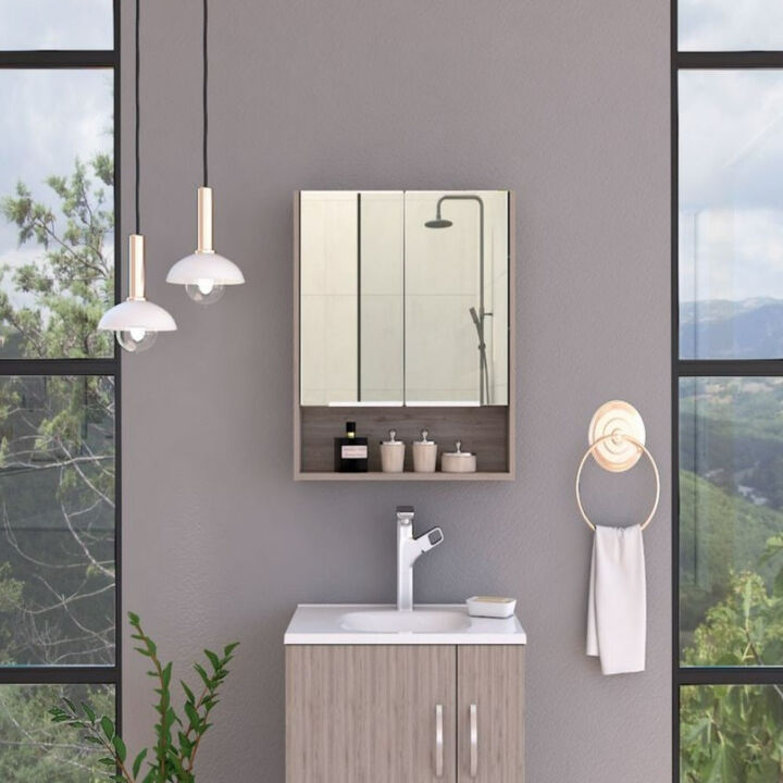 Medicine Cabinet With Mirror Lexington, Bathroom, Light Gray