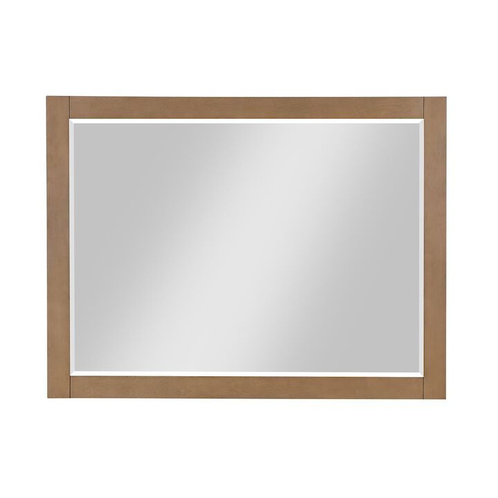 Altair 48 Rectangular Bathroom Wood Framed Wall Mirror in Brown Pine