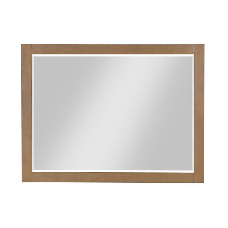 Altair 48 Rectangular Bathroom Wood Framed Wall Mirror in Brown Pine