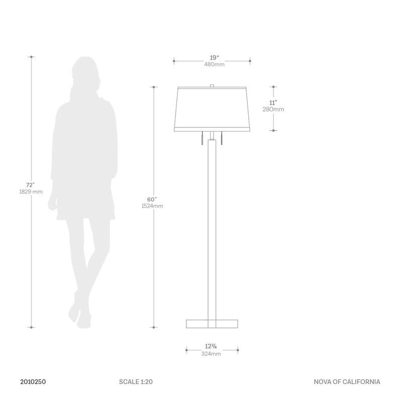 NOVA OF CALIFORNIA Swiss Cross Floor Lamp - Dark Walnut