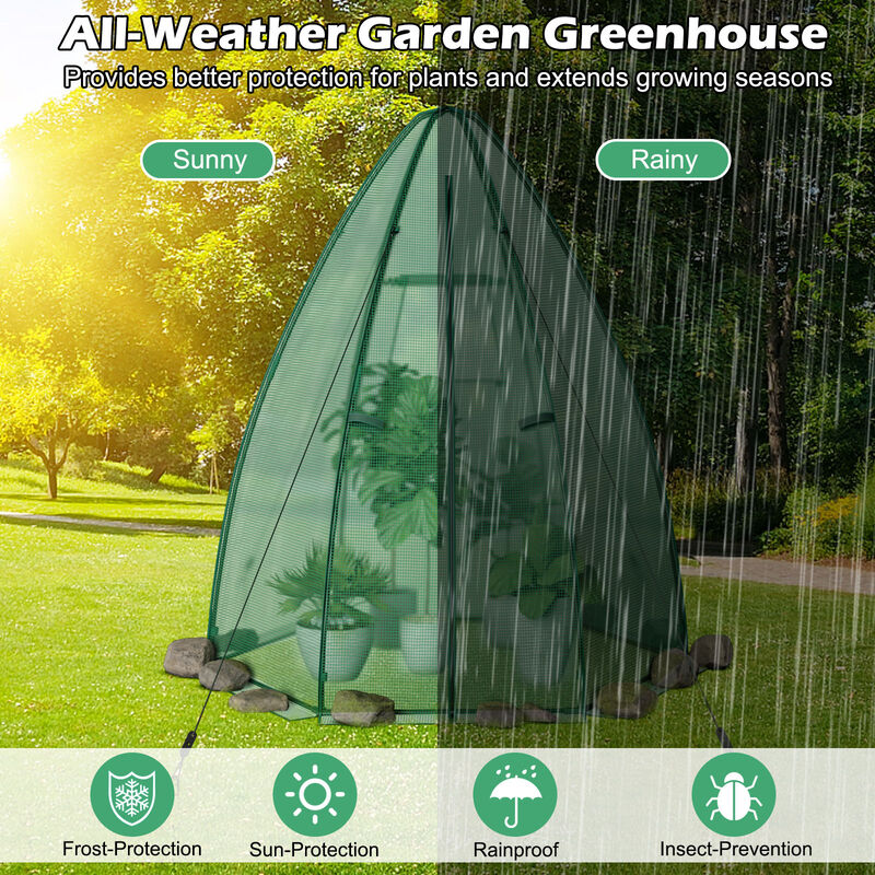 Portable Mini Greenhouse with All-Weather PE Cover
