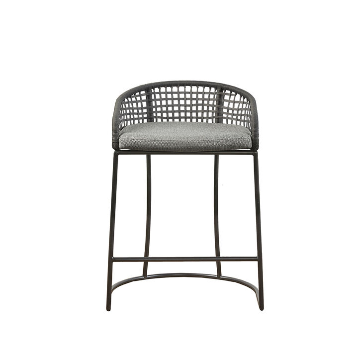Gracie Mills Stephan Woven Rope Back Counter Stool 25"