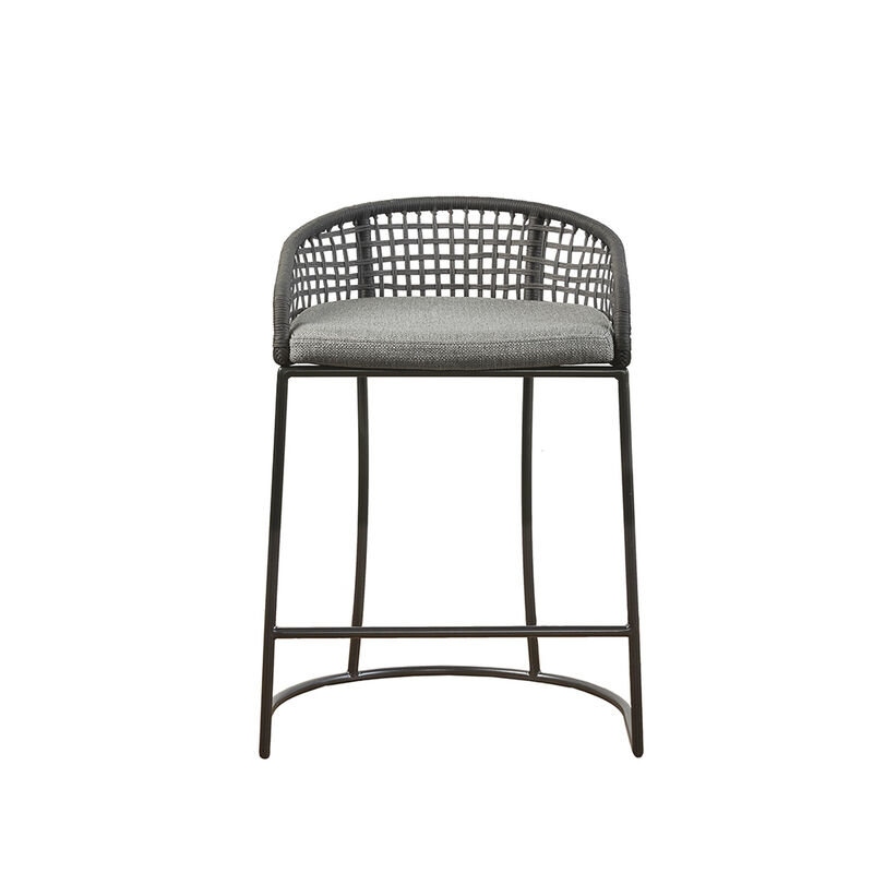 Gracie Mills Stephan Woven Rope Back Counter Stool 25"