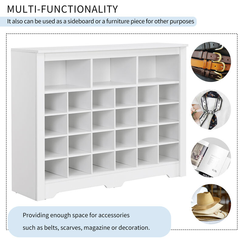 Merax Sleek Design Cubby Console Shoe Cabinet