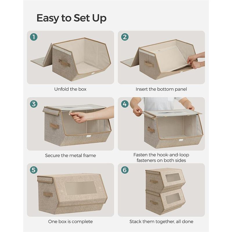 Stackable Storage Boxes – Set of 2 Convenient Organizers for Any Space