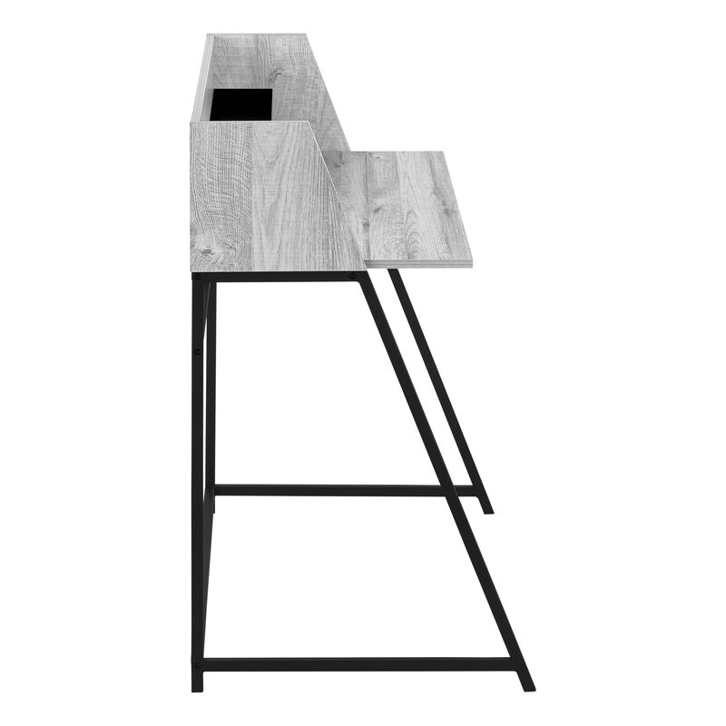 Monarch Specialties I 7551 Computer Desk, Home Office, Laptop, Storage Shelves, 48"L, Work, Metal, Laminate, Grey, Black, Contemporary, Modern