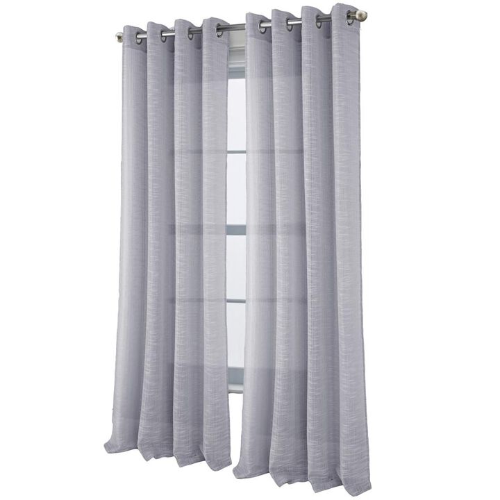 RT Designers Collection Dexter Linen Texture Grommet Light Filtering Window Curtain Panel 54" x 90" Silver