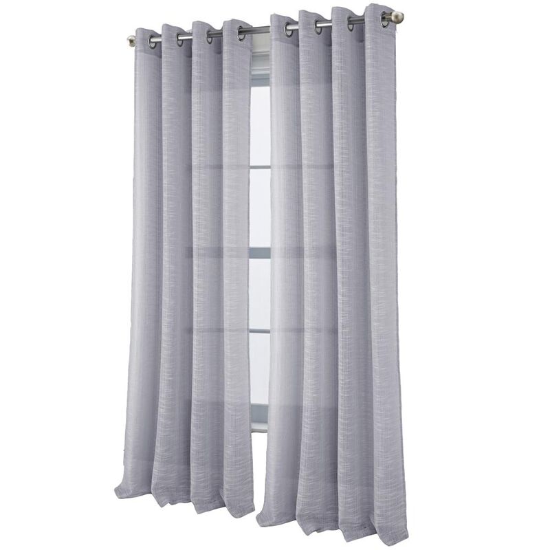 RT Designers Collection Dexter Linen Texture Grommet Light Filtering Window Curtain Panel 54" x 90" Silver