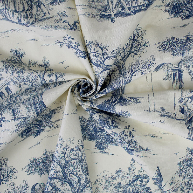 6ix Tailors Fine Linens Archamps Toile Blue Decorative Throw Pillows