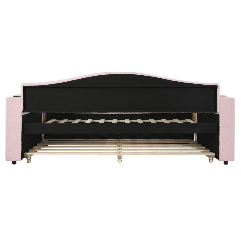 Merax Upholstered Daybed with Storage Armrests