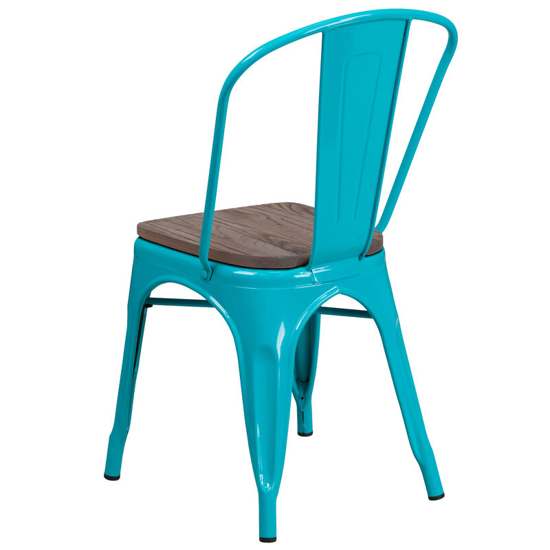 Metal/Wood Colorful Restaurant Chairs