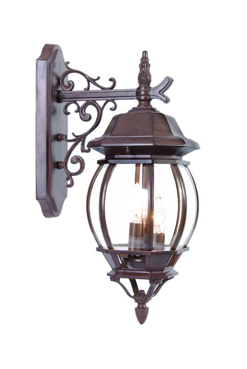 Hivvago Three Light Dark Brown Hanging Glass Globe Wall Light