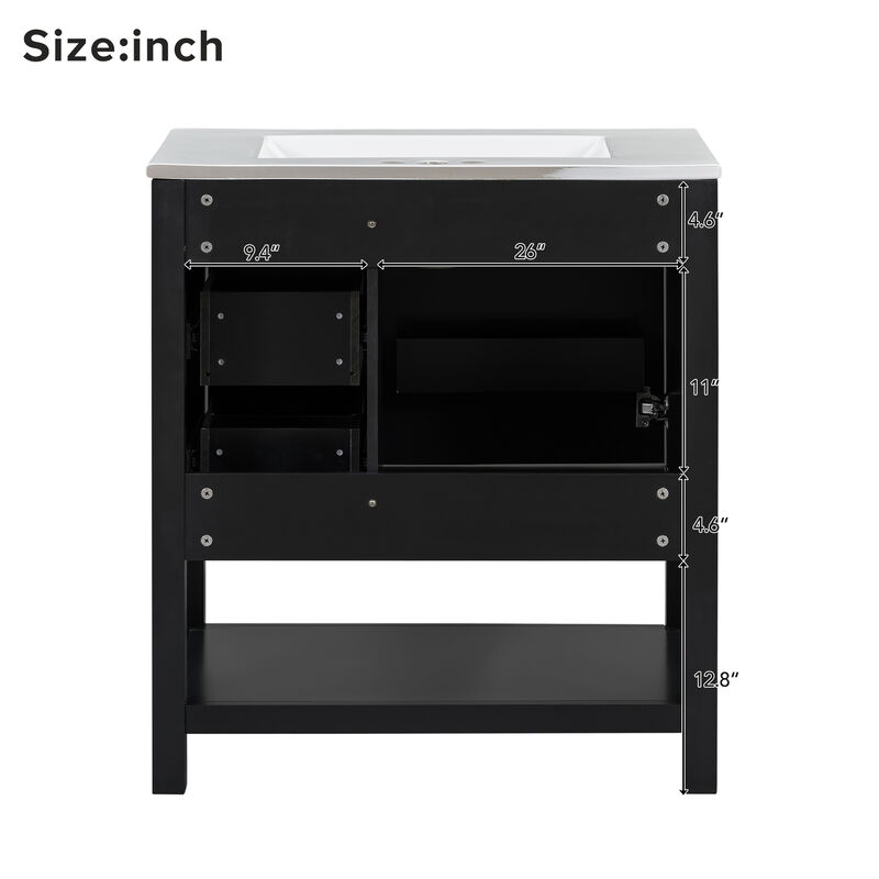 Merax Bathroom Vanity Cabinet Combo with Ceramic Sink