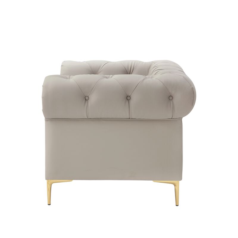 Nicole Miller Dezmond Leather PU Chesterfield Club Chair
