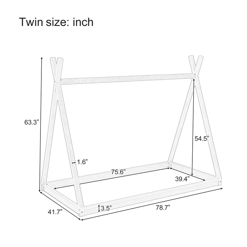 Merax Montessori Style Low-Floor Bed Tent Bed for Kids